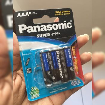 Cartela com 8 Unidades Pilha Manganês Palito R03UAL/L8P6 - Panasonic