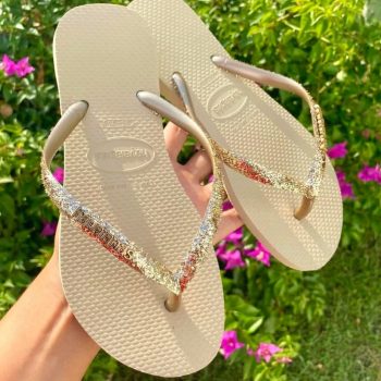 Chinelo Slim Glitter II, Havaianas, Feminino