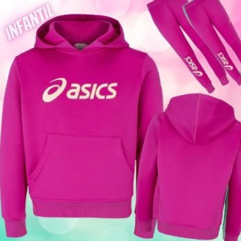 Conjunto de Agasalho Infantil com Capuz ASICS Canguru com Silk