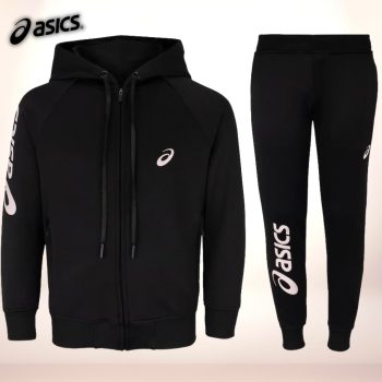 Conjunto de Agasalho Infantil com Capuz ASICS Zíper com Silk