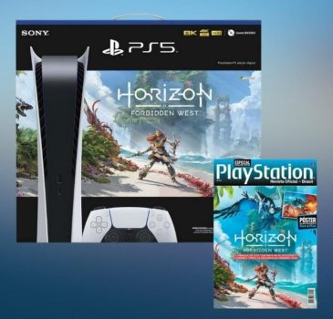 Console Playstation 5 Digital Edition 825GB SSD Horizon Forbidden West Bundle + Revista Pôster PlayStation - Horizon Forbidden West