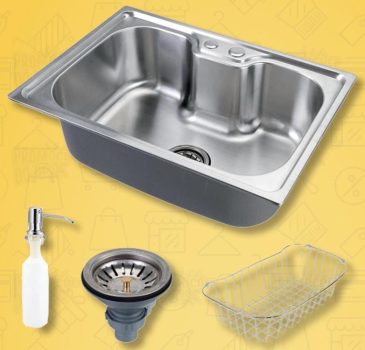 Cuba para cozinha gourmet pia aço inox com acessórios Nawa 50x40 cm pingoo casa