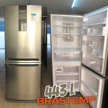 Geladeira Brastemp Frost Free Inverse 443 litros cor Inox com Turbo Ice - BRE57AK