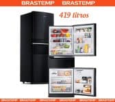 Geladeira Brastemp Inverse 3 Frost Free 419 litros cor Preta com Freezer Control Pro - BRY59BE