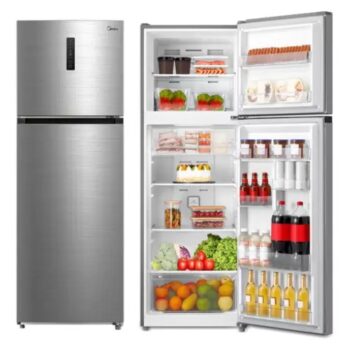 Geladeira Frost Free Duplex 411L Slim cor Inox Midea