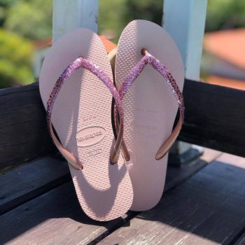 Havaianas Slim Glitter II Rosa Ballet/Dourado