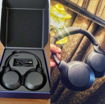 Headphone Philips bluetooth over-ear com alta definição de som HI-RES, isolamento acústico passivo, microfone e energia para 30 horas na cor preto TAPH802BK/00