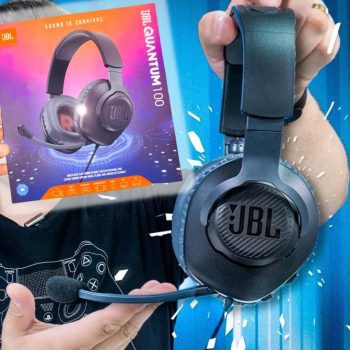 Headset Gamer JBL Quantum 100 Over Ear Preto - JBLQUANTUM100BLK