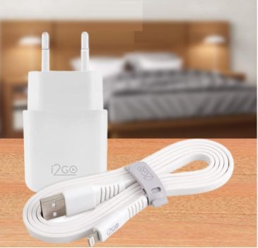 Kit Carregador De Parede USB 1A + Cabo Lightning 2,4A I2GO Branco - I2GO Basic