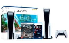 Kit Console Sony Playstation 5 + Horizon Forbidden West + Jogo Demon´s Soul´s PS5 + Jogo Marvel´s Spider-Man: Miles Morales PS5