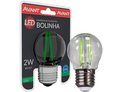 Lâmpada Bolinha LED, 2W, Filamento verde, Soquete E27, Bivolt, Avant