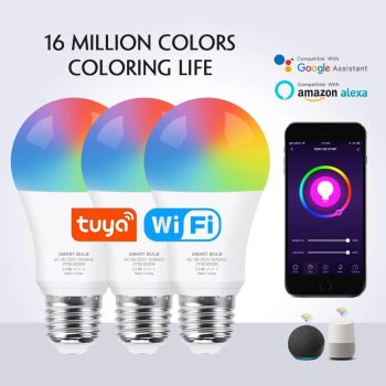 Lâmpada Led RGB Tuya E27 15W Wifi