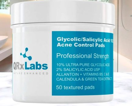 Lenços de Ácido Glicólico a 10% e Ácido Salicílico a 2%, QRxLabs