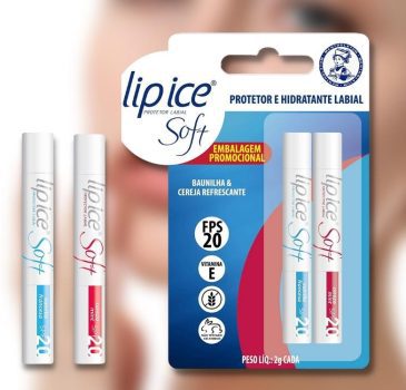 Lip Ice Protetor Labial Soft Baunilha e Cereja FPS20