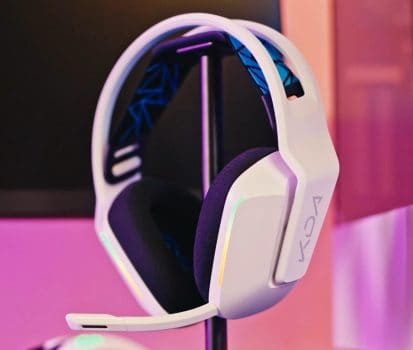 Logitech G Headset Gamer Sem Fio G733 K/DA 7.1 Dolby Surround com Tecnologia Blue VO!CE, RGB LIGHTSYNC, Drivers de Áudio Avançados e Bateria Recarregável - Edição Oficial League of Legends KDA