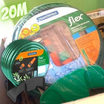 Mangueira Tramontina Flex com Suporte e Acessórios Verde 20 metros