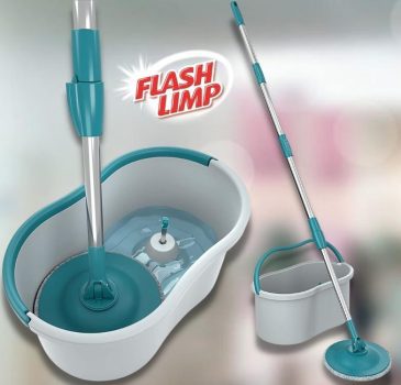 Mop Giratório Eco, ideal para pisos frios, sintéticos ou madeira, MOP0154, Flash Limp, Cinza