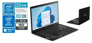 Notebook Ultra UB230 Intel Celeron N4020 4GB 120GB SSD W11 14,1" - Preto