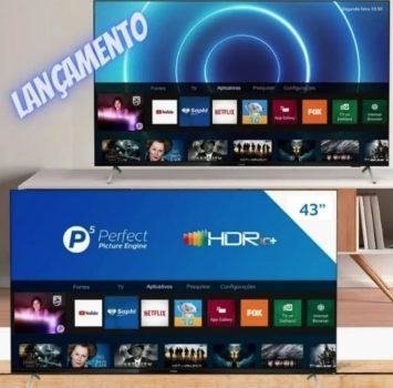 PHILIPS Smart TV 43PFG6825/78-43" Full HD sem bordas, HDR Plus, 3 HDMI, 2 USB, Wifi Miracast, Conversor digital, Netflix, Youtube, Globoplay e Prime Video