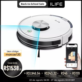 Robô Aspirador de Pó e Mop Inteligente ILIFE-L100