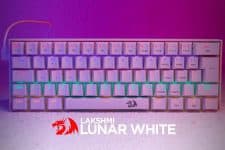 Teclado Mecânico Gamer Compacto Redragon Lakshmi Lunar White Iluminação Rainbow Switch Azul ABNT2 K606W-R (PT-BLUE), Branco