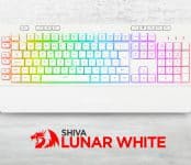 Teclado Membrana Gamer Redragon Shiva Lunar White RGB K512W-RGB ABNT2