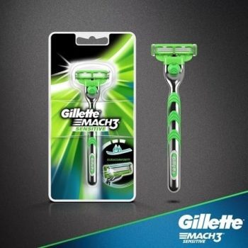 Aparelho de Barbear Gillette Mach3 Sensitive + 1 Carga