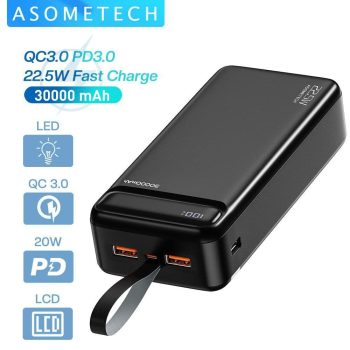 ASOMETECH 22.5W 20000mAh Power Bank