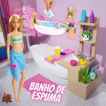 Barbie Fashion Banho de Espuma com Acessórios, Multicolorido, GJN32, Mattel