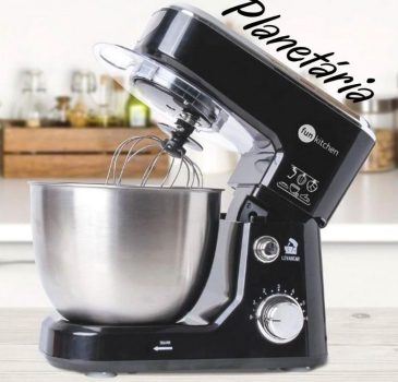 Batedeira Planetária Stella 4L 6 Velocidades Preta e Inox - Fun Kitchen 127v