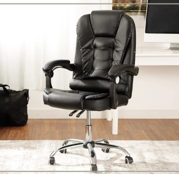 Cadeira de escritório presidente com massagem preta - Basic+