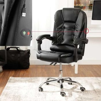 Cadeira de Escritório Presidente com Massagem Preta - Office Basics