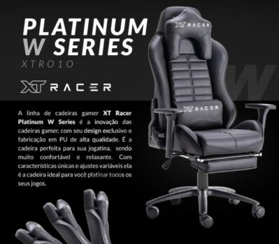 Cadeira Gamer XT Racer Reclinável Giratória - Preta Platinum W Series