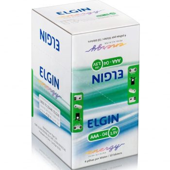 CAIXA CONTENDO 10 CARTELAS COM 4 PILHAS TIPO AAA ALCALINAS Elgin