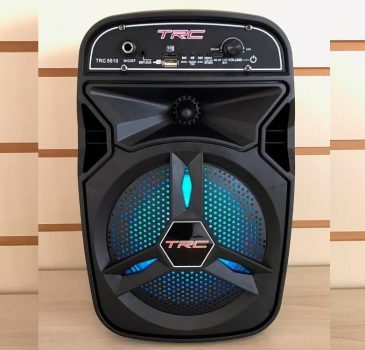 Caixa de Som Amplificada Portátil TRC 5510 com Bluetooth, Entrada USB, Iluminação em Led e TWS – 100W RMS