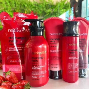 Combo Nativa SPA Morango Ruby: Loção Corporal 400ml + Refil 350ml