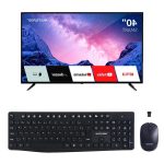 Combo Office - Tela 40 Pol. Full HD Com Função Smart Wi-Fi Integrado e Teclado e Mouse Sem Fio Côncavo Conexão USB 1600dpi Preto - TL043K