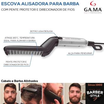 Escova Alisadora GA.MA Italy Barber Style - Bivolt