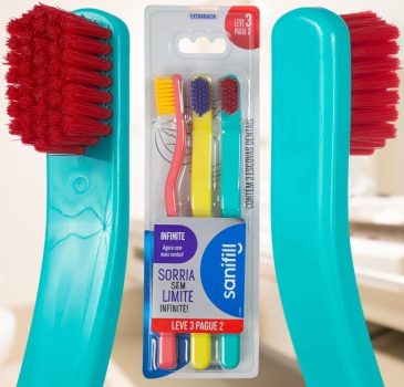 Escova de Dente Sanifill Infinite Leve 3 Pague 2 - Cerdas Extramacias – Cores Sortidas, Sanifill