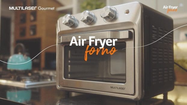 Forno Elétrico Air Fryer 2 Em 1 Multilaser 25L Seletor de Funções 1500W 127V - CE180