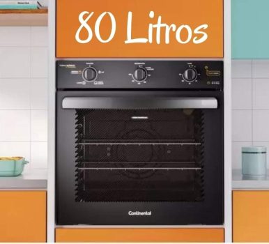 Forno Elétrico de Embutir Continental 80L - Preto OC8EM