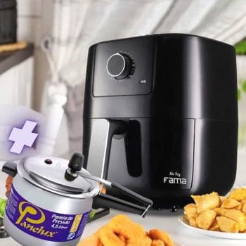 Fritadeira Elétrica Air Fryer Fama - 3L + Panela de Pressão Panelux - 4,5 L