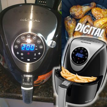Fritadeira Elétrica sem Óleo Air Fryer Mondial AF-30-DI Digital Family Inox 3,5L Preta com Timer - 127v