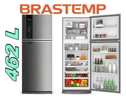 Geladeira Brastemp Frost Free Duplex 462 litros cor Inox com Turbo Control - BRM56BK