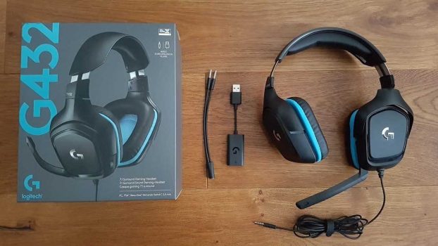 Headset Gamer Logitech G432 7.1 Dolby Surround para PC, PlayStation, Xbox e Nintendo Switch, Preto/Azul - 981-000769