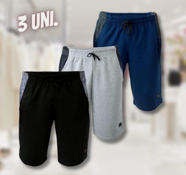 Kit 3 Bermudas Moletom Masculina Original Ducam