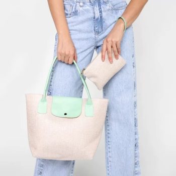 Kit Bolsa PIEN Shopper + Clutch Feminina