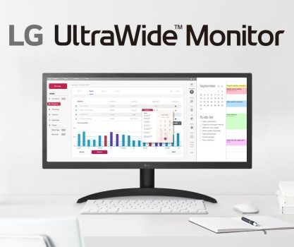 Monitor Gamer LG 26 IPS, Ultra Wide, 75Hz, Full HD, 1ms, FreeSync Premium, HDR 10, 99% sRGB, HDMI, VESA - 26WQ500