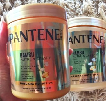 Pantene - Máscara Nutritiva Bambu Nutre e Cresce, com Óleo Capilar de Rícino e Cafeína, Tratamento Capilar Reparador, 600 ml