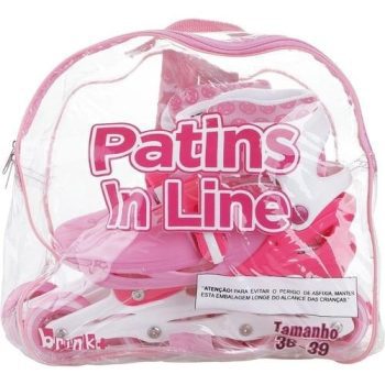 Patins Infantil 4 Rodas in Line com Kit Proteção - brink+